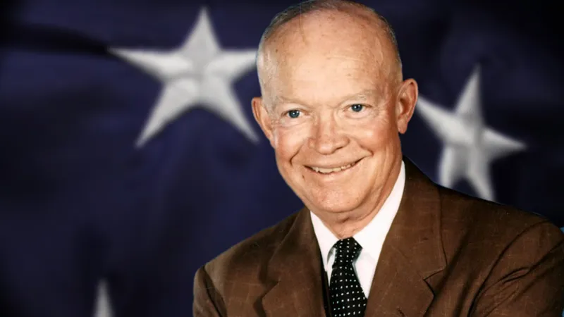 Dwight D. Eisenhower, presidente estadounidense, de aspecto bonachón. 
Decidió la "eliminación". de Lumumba