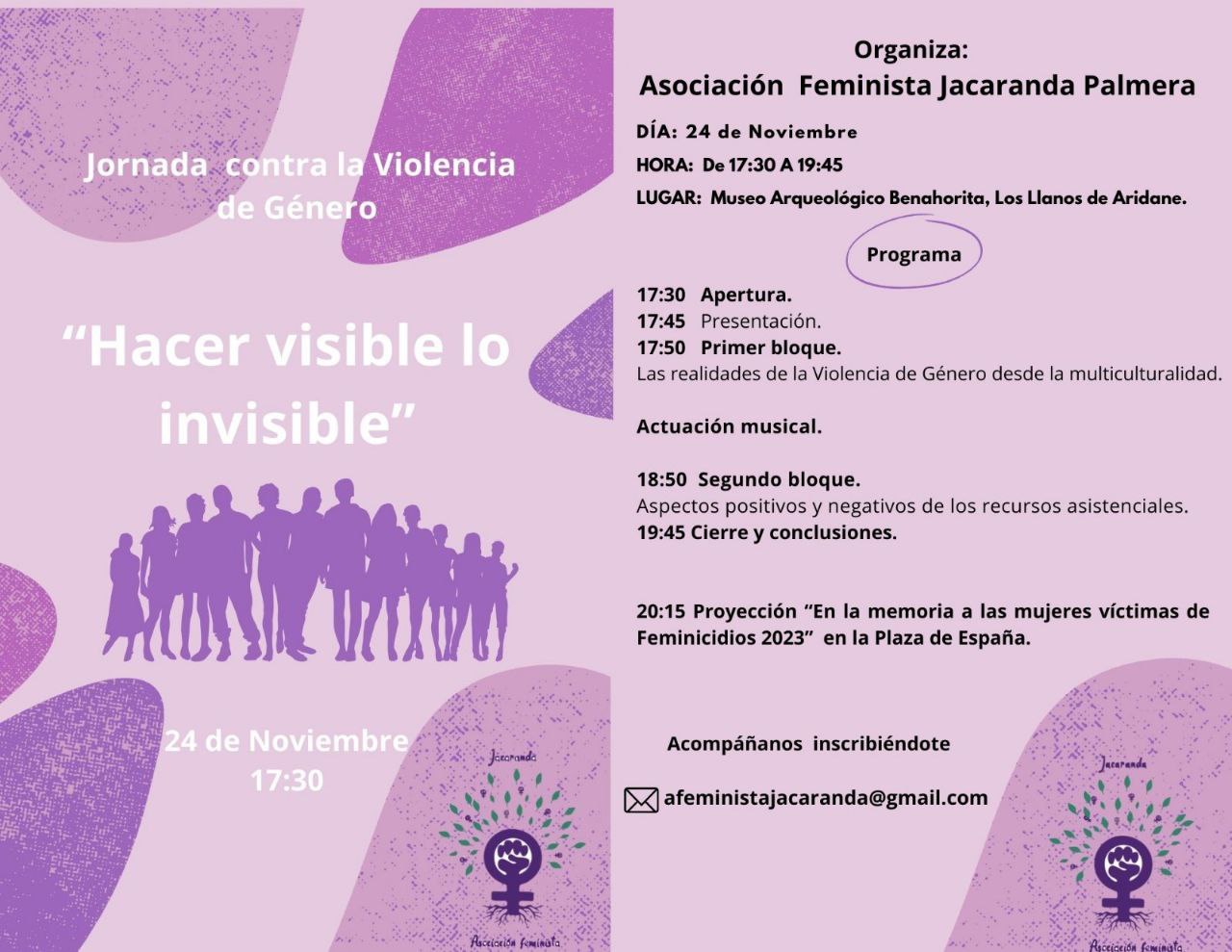 cartel Asociación Feminista Jacaranda 24 N 2023