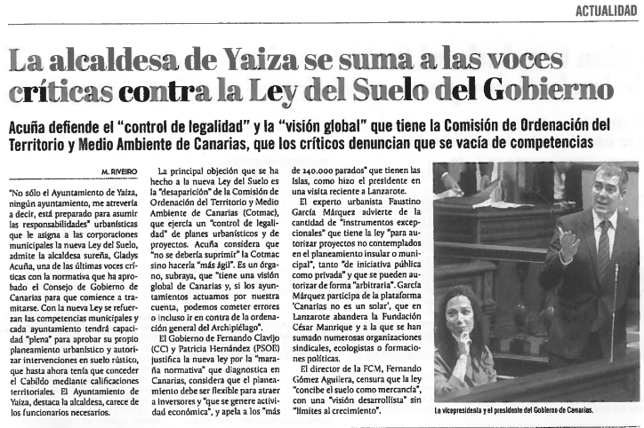 ALCALDESA YAIZA LEY SUELO