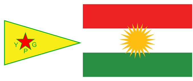 banderas kurda e YPG