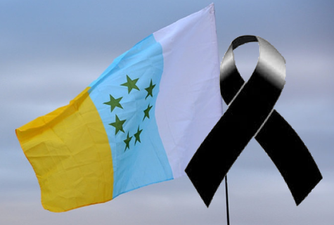 BANDERA CANARIA LAZO NEGRO