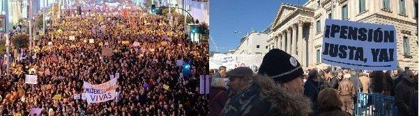 manifestaciones 8m y pensiones congreso