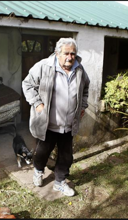 PEPE MUJICA EN SU CHACRA CON SU PERRA MANUELA
