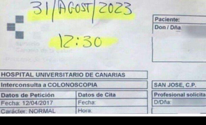 sanidad lista de espera 2023