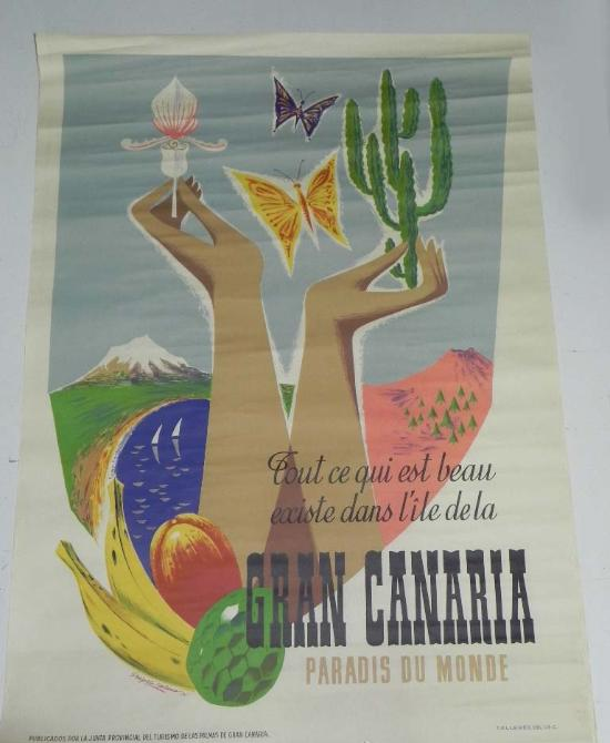 CARTEL TURÍSTICO GRAN CANARIA, AÑOS 60
