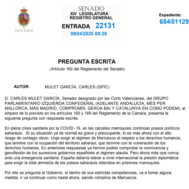 PREGUNTA SÁHARA
