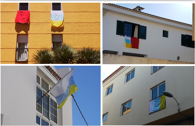 Banderas en el 1º de mayo.