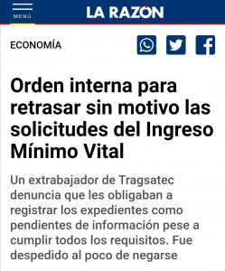 INGRESO MÍNIMO VITAL LA RAZÓN