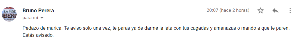 mensaje perreta