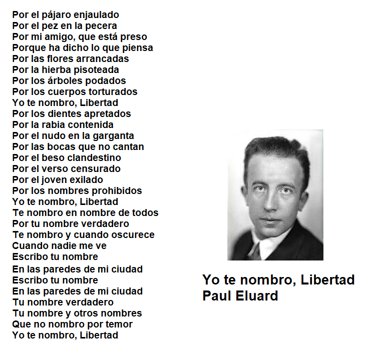 paul eluard yo te nombro libertad