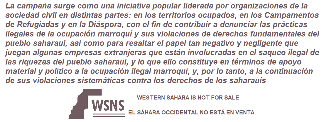 frase SÁHARA NO SE VENDE
