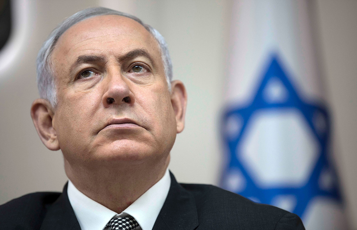 Israeli Prime Minister Benjamin Netanyahu attends the weekly cabinet meeting at his office in Jerusalem on September 3, 2017. / AFP PHOTO / POOL / ABIR SULTAN        (Photo credit should read ABIR SULTAN/AFP/Getty Images)