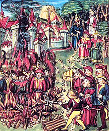 juidos en la hoguera cruzada pastorcillos