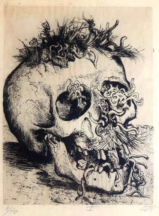 Otto Dix (Alemania), Schädel [Calavera], 1924.