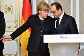 MERKEL Y HOLLANDE URDIENDO EL ENGAÑO A PUTIN EN MINSK