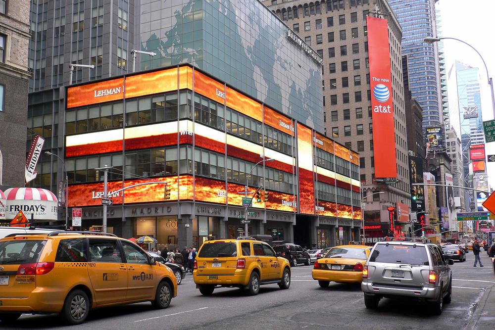 Oficinas de Lehman Brothers en 2008, Nueva York. Foto Sdufaux