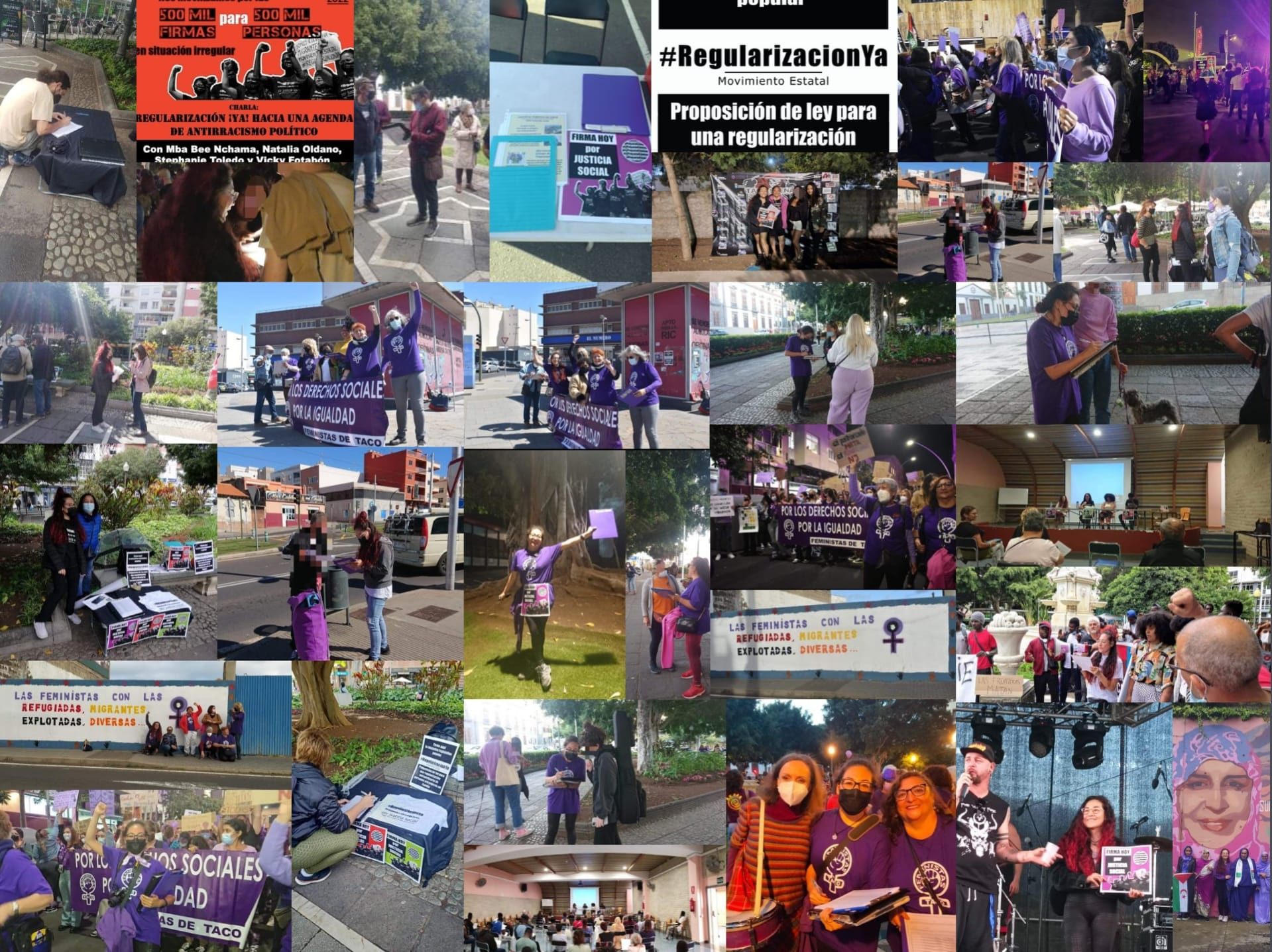 Foto collage resumen de la campaña y recogida de firmas #ILPregularizacion