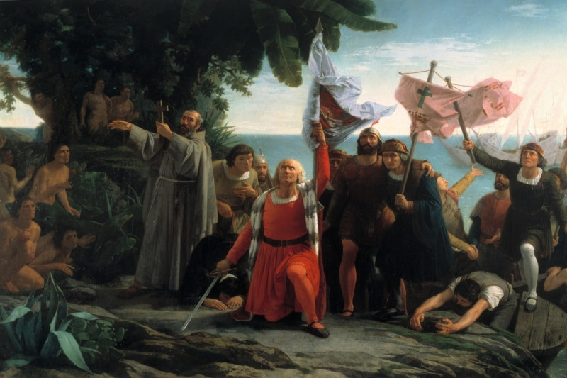 ​
'Primer desembarco de Cristóbal Colón en América', de Dióscoro Puebla. / Wikimedia Commons
