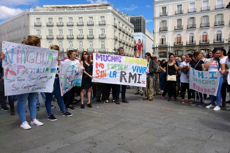 RMI Manifestación contra el desmantelamiento de la RMI, el predecesor del Ingreso Mínimo Vital. Madrid, 2018. / RMI Tu Derecho
