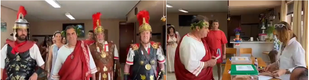 Adolfo Palacios, alcalde de Saldaña (Palencia), votando el 23J
