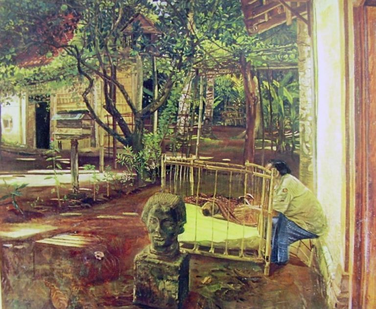 Sudjojono-Indonesia-Didalam-kampung-Inside-the-Village-1950.-768x631