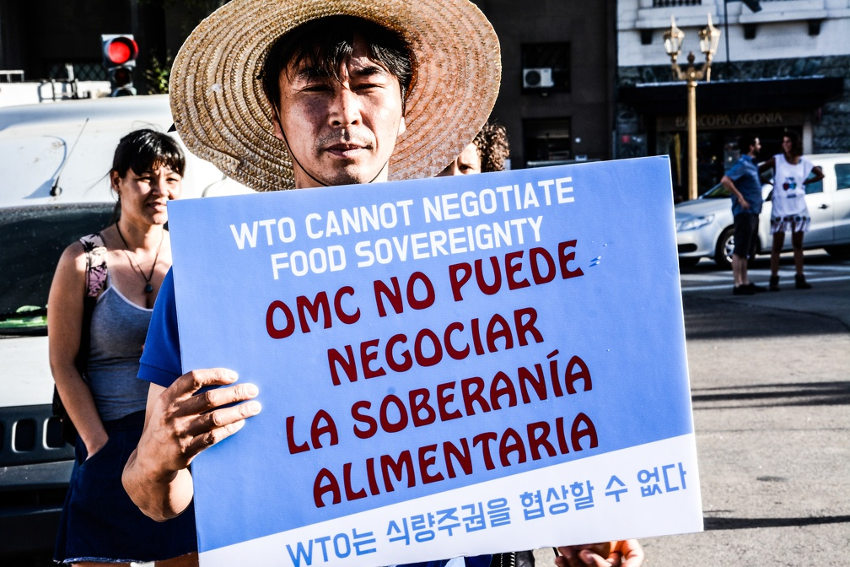 La Via Campesina llamó a movilizarse contra la nueva Conferencia Ministerial de la OMC oto LVC