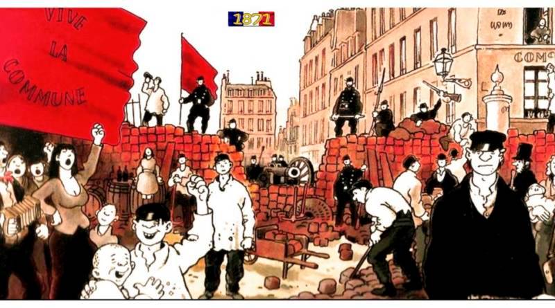 COMUNA DE PARÍS, Ilustración de Fernando Francisco Serrano sobre otra de Francearchive HOJAS DE DEBATE