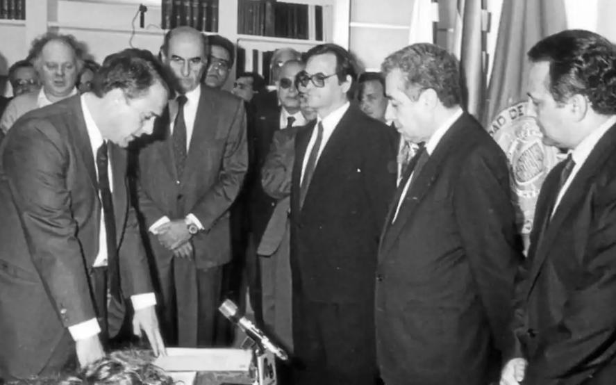 OLARTE Y GARCIA RAMOS EN LA TOMA DE POSESIÓN DE RUBIO ROYO COMO RECTOR DE LA ULPGC