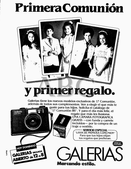 ANUNCIO PRIMERA COMUNIÓN 1986