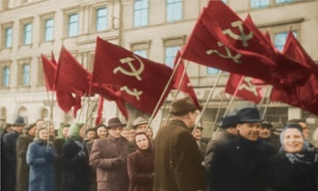 Manifestaciones comunistas en Praga 1948