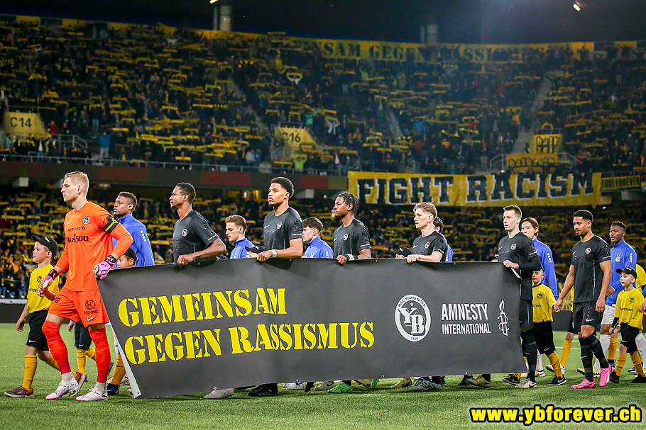 Jornada en abril pasado contra el racismo en el partido que Young Boys jugó como local contra Grasshopper de Zúrich Foto YB for ever