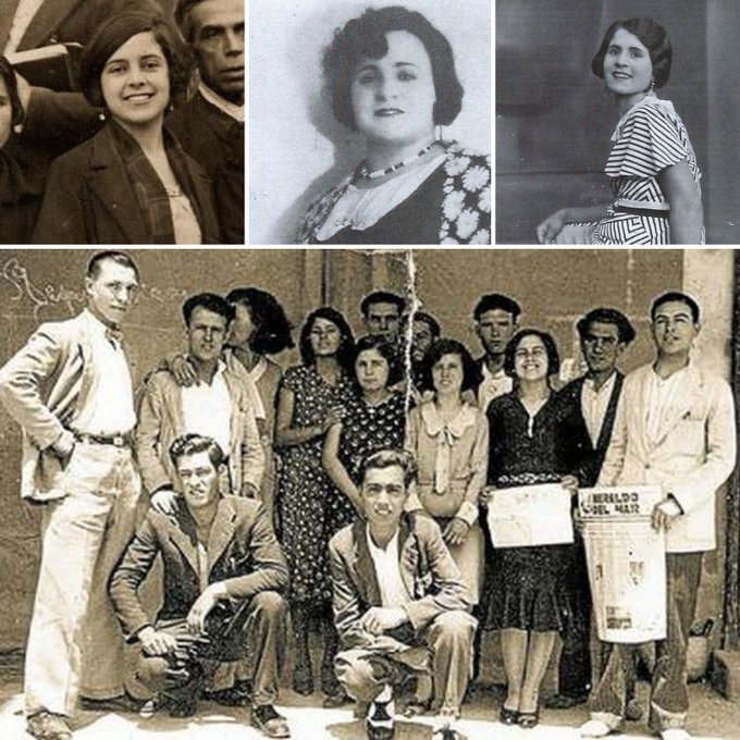 AURORA PICORNELL Y MARIA Y ANTONIA PASCUAL,  CON COMPAÑERAS Y COMPAÑEROS DE PC DE BALEARES