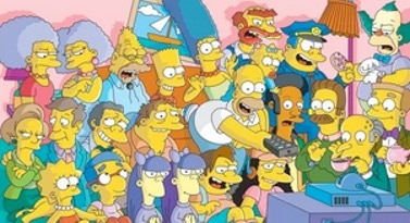 Los Simpson viendo la televisión