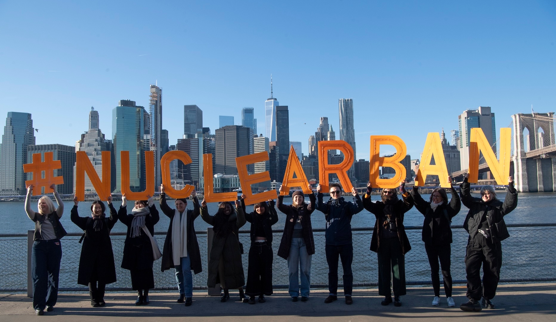 Movilización de la Campaña Internacional exigiendo que se prohiban las armas nucleares Foto ICAN
