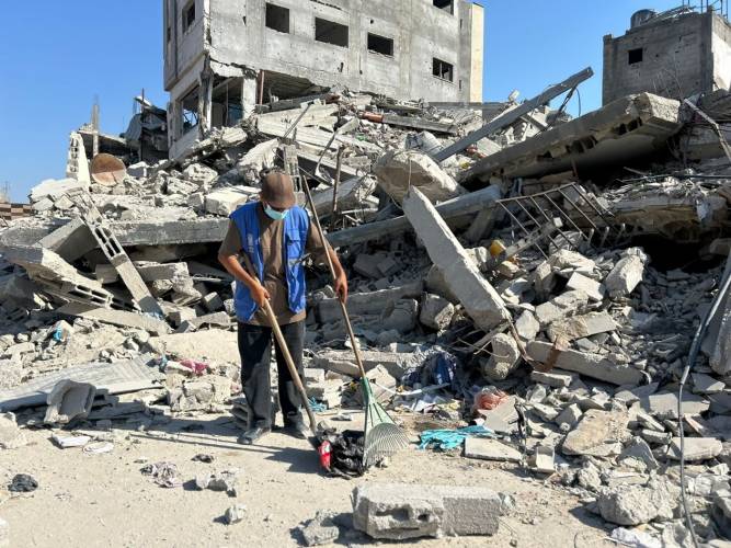 Limpieza de ruinas en Khan Younis Foto UNRWA