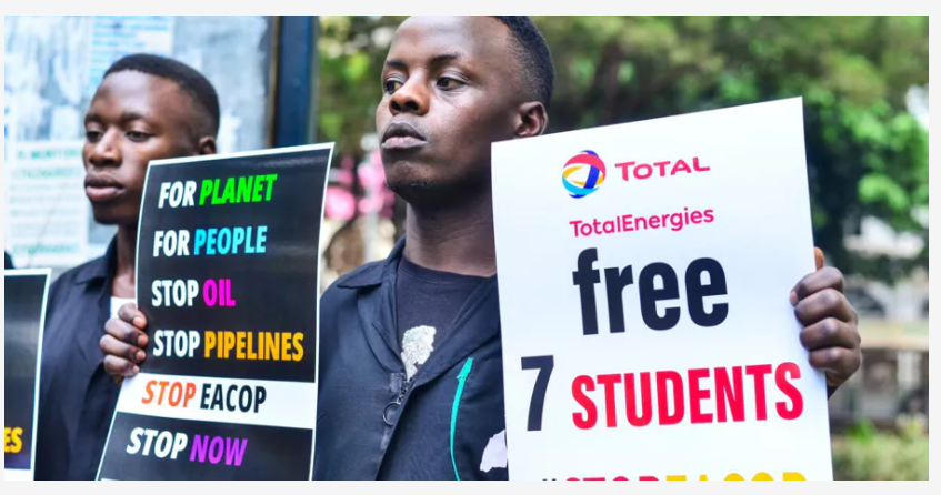 La tramitación y las primeras fases de los proyectos fósiles de TotalEnergies en Uganda y Tanzania dejan por ahora un largo rastro de amenazas y violaciones de los derechos humanos. Foto: Amigos de la Tierra Francia