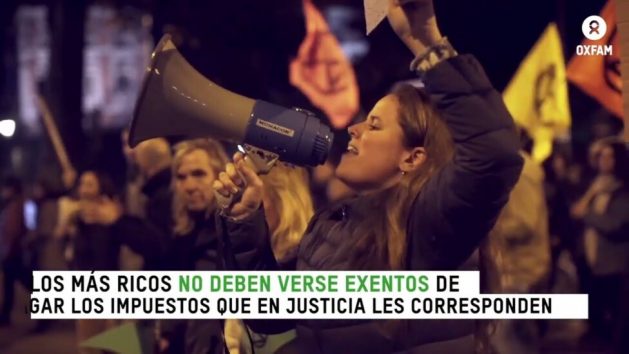 Afiche para exigir el impuesto a los superricos _ Oxfam
