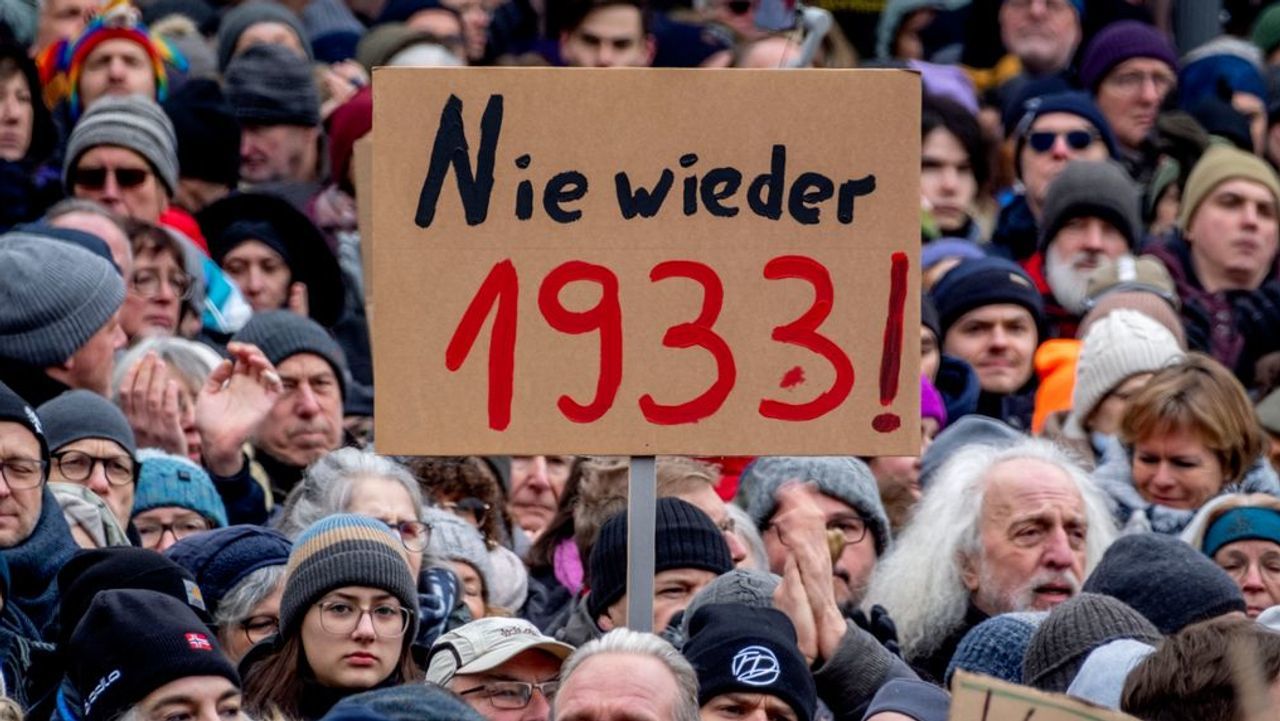No repetir 1933_Manifestación contra la extrema derecha en Frankfort en enero 2024 Foto WSWS