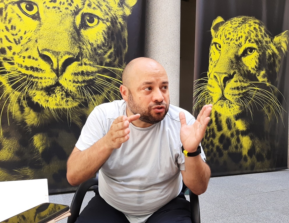 César Díaz director de la película México 86 durante su participación en el Festival de Cine de Locarno_ Foto Sergio Ferrari