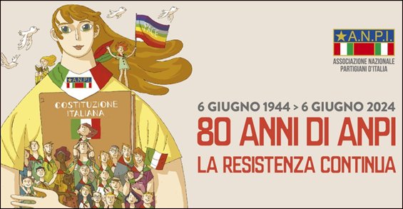 Afiche por los 80 años de la ANPI con el eslogan La resistencia continúa