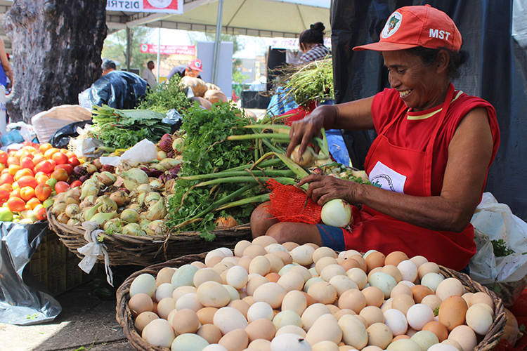 Las Ferias Agrarias son una forma importante de distribución de los productos campesinos saltando los obstáculos impuestos por los monopolios de los alimentos Foto MST Brasil
