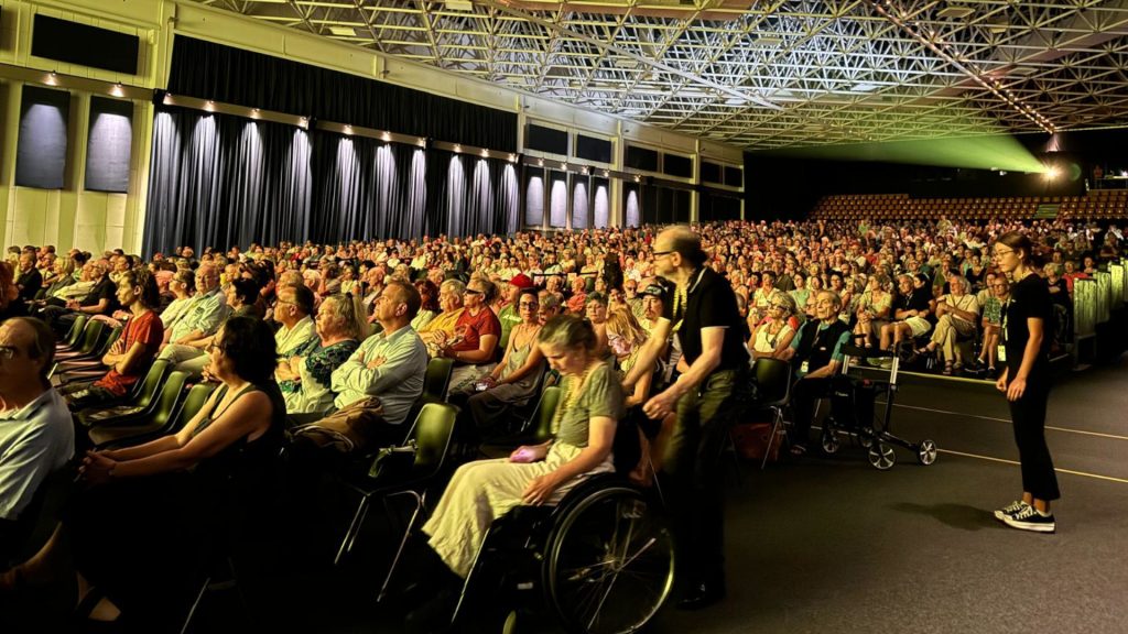Proyección del documental La desaparición de Bruno Breguet, en agosto 2024, en el Festival de Cine de Locarno, Suiza.  Foto REC