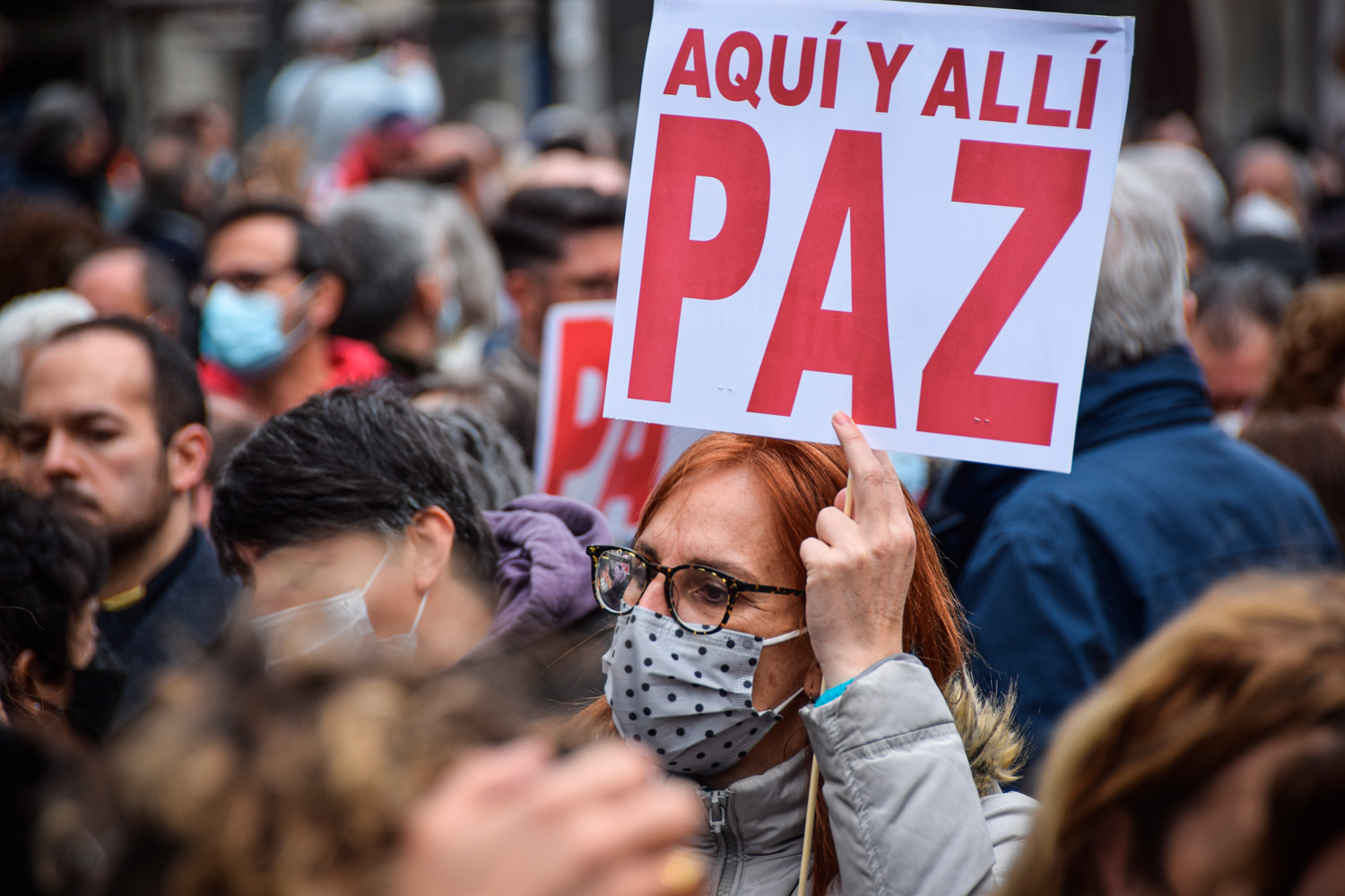 Manifestación en España por la paz en Ucrania. Foto Movimiento por la Paz