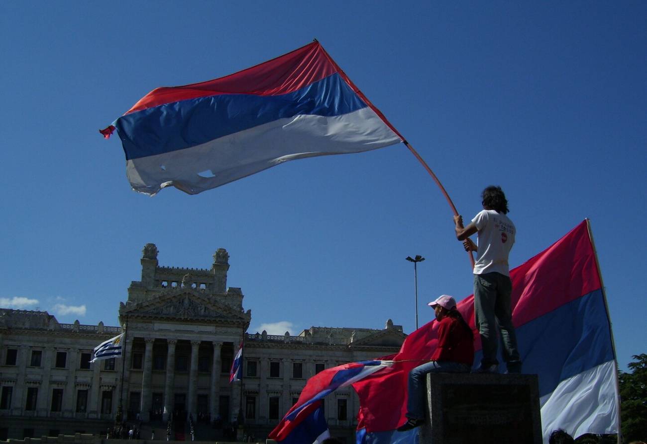 Militantes del Frente Amplio de Uruguay, en una imagen de 2023