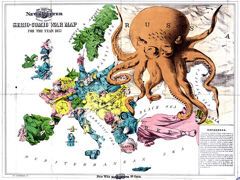 MAPA SATÍRICO DE EUROPA 1877 Biblioteca del Congreso de los Estados Unidos - WIKIMEDIA COMMONS