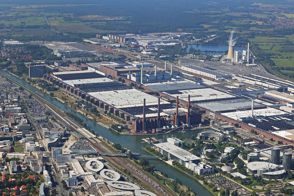 Vista aérea de la fábrica Volkswagen en Wolsfburg. Foto VW
