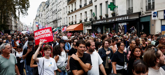 CONTRA MACRON EN FRANCIA SEPTIEMBRE 2024