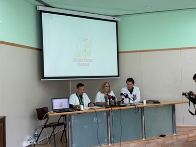 INTERSINDICAL CANARIA Pablo Febles, Pedro Eloy Martín y Caty Darias