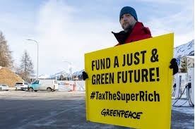 Protestas ambientalistas y sociales contra Davos 2025 Foto Greenpeace
