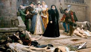 LA MATANZA DE SAN BARTOLOMÉ Una mañana a las puertas del Louvre, Edouard Debat-Ponsan, del siglo XIX.